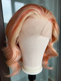 Blonde Orange Highlight Human Hair Lace Front Wig