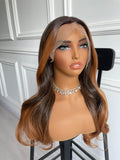 Auburn Brown Mixed Lace Wig Realistic Heat Friendly Synthetic Wig