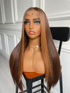 Mixed Dark Brown Human Hair Wig 13x6 Lace Wig