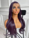 Dark Purple Wig Long Straight Synthetic Hair Wig