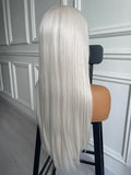 Ice White Straight Lace Wig Heat Resistant Synthetic Wig