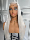 Ice White Straight Lace Wig Heat Resistant Synthetic Wig