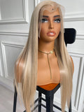 Ash Blonde Straight Lace Wig Heat Resistant Synthetic Wig