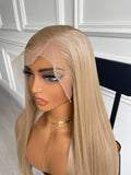 Ash Blonde Straight Lace Wig Heat Resistant Synthetic Wig