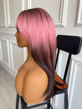 Pink Straight Wigs Cosplay Wigs Synthetic Costume Wigs