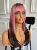 Pink Straight Wigs Cosplay Wigs Synthetic Costume Wigs