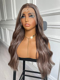 Brown Loose Wave Lace Wig Elegant Straight Wig