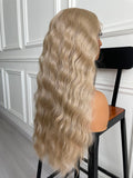 Blonde Curly Lace Wig Heat Resistant Synthetic Wig