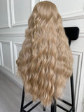 Blonde Curly Lace Wig Heat Resistant Synthetic Wig