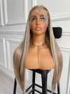 Blonde with Brown Highlight Heat Resistant Synthetic Wig