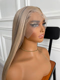 Blonde with Brown Highlight Heat Resistant Synthetic Wig