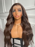 Natural Brown Straight Lace Wig Synthetic Wig