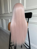 Blush Pink 13X4 Lace Wig Synthetic Heat Resistant Wig