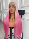 Girly Pink Ombre Color 13X4 Large Part Lace Front Wig Synthetic Wig