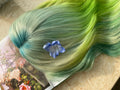 Green Highlights Wavy Lace Front Wig Human Hair