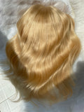 Blonde Short Wavy Lace Front Wig Human Hair