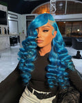 Royal Blue Loose Wave Lace Front Wig Human Hair