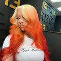 Coral Blonde Wave Lace Front Wig Human Hair Wig