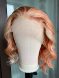 Blonde Orange Highlight Human Hair Lace Front Wig