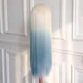 Custom Blue Ombre Color 13X4 Large Part Lace Front Wig Synthetic Wig