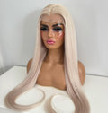 NHA White Blonde Long Straight Lace Front Wig