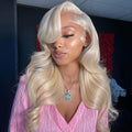 Blonde Wavy Lace Front Wig Human Hair Wig