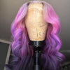 Luxury Remy Dark Purple Ombre 100% Human Hair Lace Front Wig