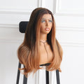 Auburn Brown Mixed Lace Wig Realistic Heat Friendly Synthetic Wig