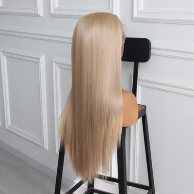 Ash Blonde Straight Lace Wig Heat Resistant Synthetic Wig