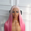 Girly Pink Ombre Color 13X4 Large Part Lace Front Wig Synthetic Wig