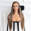 Brunette Brown Lace Wig Elegant Straight Wig