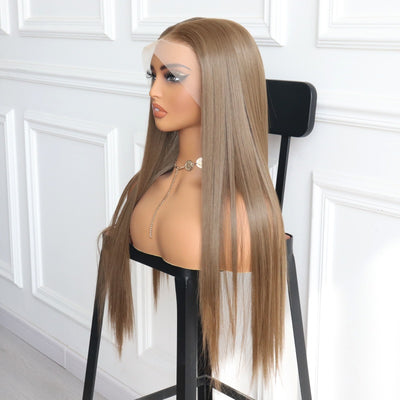 Brunette Brown Lace Wig Elegant Straight Wig
