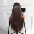 Luxurious Chocolate Brown Face Framing Highlights Wig