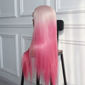 Girly Pink Ombre Color 13X4 Large Part Lace Front Wig Synthetic Wig