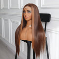 Mixed Dark Brown Human Hair Wig 13x6 Lace Wig