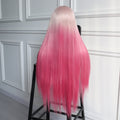 Girly Pink Ombre Color 13X4 Large Part Lace Front Wig Synthetic Wig