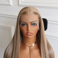 Blonde with Brown Highlight Heat Resistant Synthetic Wig