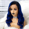 NHA Dark Blue Wavy Lace Wig 18inch