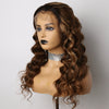 Loose Wavy Brown Clolor Highlight Lace Frontal Wig