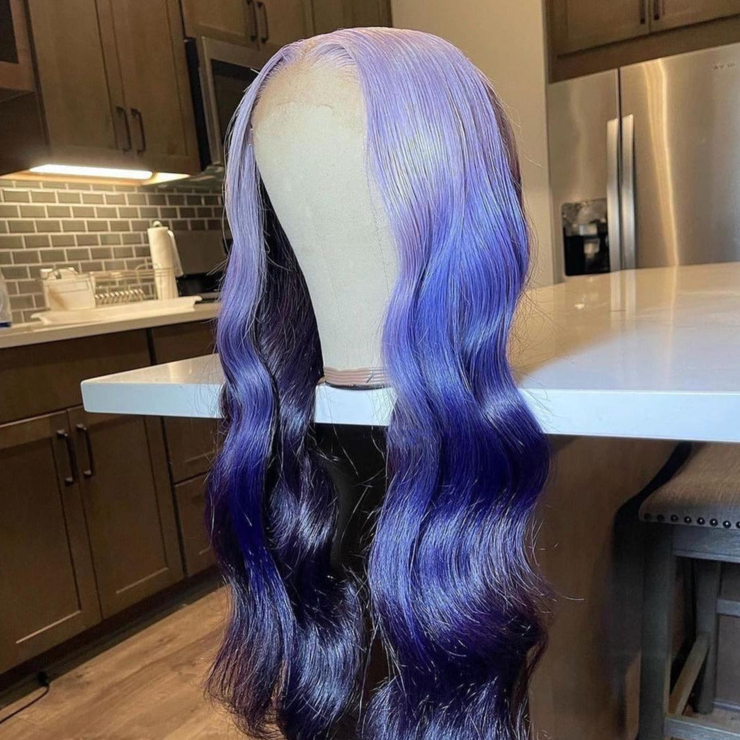 NHA Purple Wavy Ombre Lace Front Wig – newhairagenda