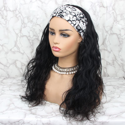 NHA Water Wave HeadBand Human Hair Wig New Fashion