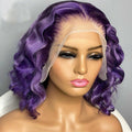 Dark Purple Short Loose Curl Lace Front Wig