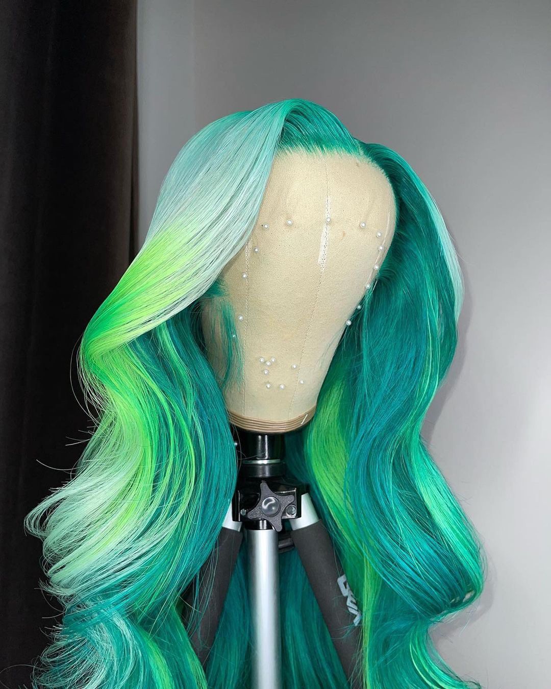 Green Ombre Highlight Hair Lace Front Wig Newhairagenda 8671