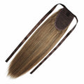 NHA Remy Human Hair Silky Straight Ponytail with Brown High Light