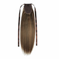 NHA Remy Human Hair Silky Straight Ponytail with Brown High Light