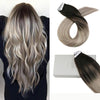 NHA 1B with #613and#18 Highlighted Tape in Human Hair Extension