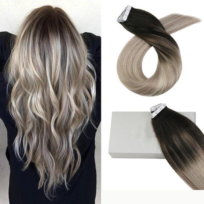 NHA 1B with #613and#18 Highlighted Tape in Human Hair Extension